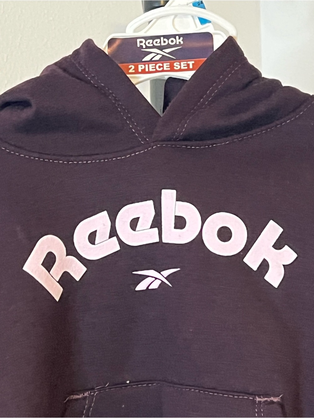 Reebok Kids Hoodie Set Plum & Light Pink Logo